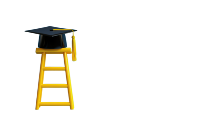 ladder of education isolated on white background