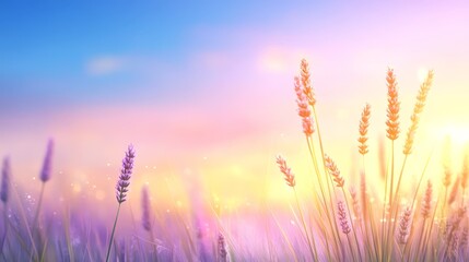 Fototapeta premium Breathtaking field of lavender flowers in full bloom colorful symphony of purple