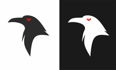 Raven head vector design perfect for logo templates and symbols