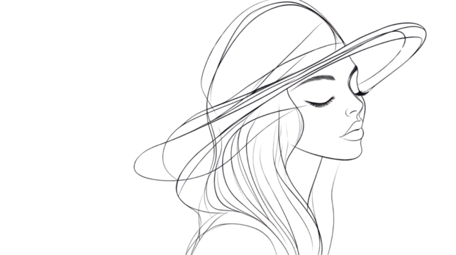 Fashion line art of women isolated on white background