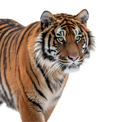 Fototapeta premium Majestic Tiger: High-Res Wildlife Photo on transparent background