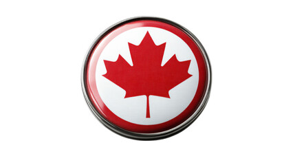 Obraz premium flag of canada button isolated on white background