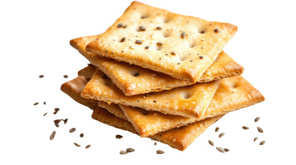 Fototapeta premium stack of crackers isolated on white background