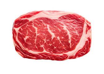 Obraz premium Raw ribeye steak, close up view.