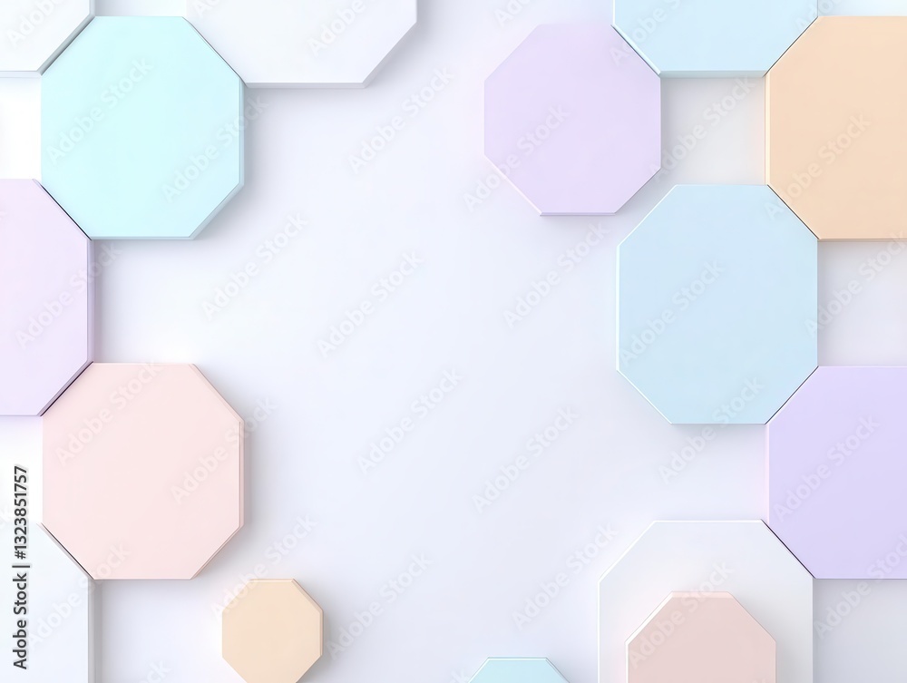 Poster abstract hexagonal patterns meet elegant color transitions, creating a dynamic yet minimalistic spac