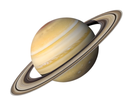Saturn isolated on transparent background. Png cut out