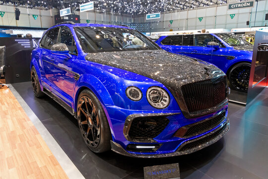 Bentley Bentayga Mansory custom luxury car at the Geneva International Motor Show. Switzerland - March 6, 2018.