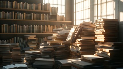 Obraz premium Multiple exposure to books