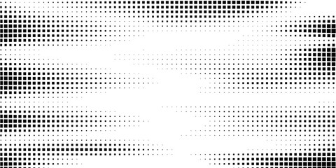 Dispersed background. Disintegration pixel effect illustration. Vector rectangle elements. Disappear transform rectangle texture.