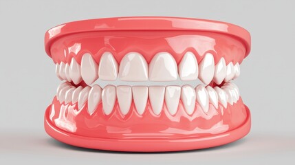 Obraz premium Dental model of human teeth. Concept of dentistry, dental care, and oral hygiene.