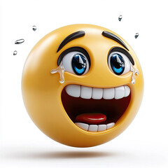 Happy emoji with tears of joy, expressing laughter and excitement