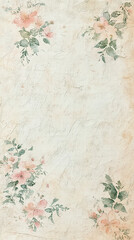Vintage Floral Elegance: A delicate watercolor floral design graces an aged paper background, creating a timeless and artistic aesthetic. Evoking a sense of nostalgia and classic beauty.