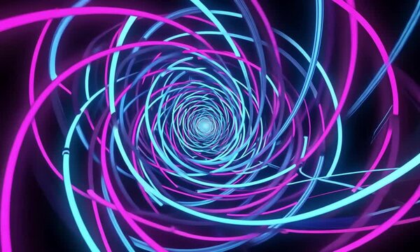 Neon Spiral Tunnel