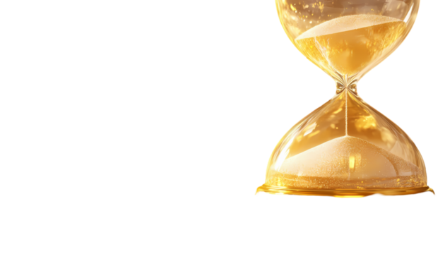 Golden Hourglass: Time Management & Productivity on transparent background