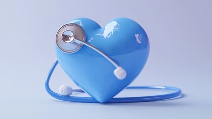 Nurse Day Celebration with Stethoscope and Heart Illustration for Medical Care and Support Awareness