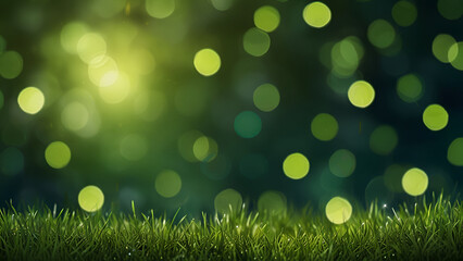 Obraz premium Abstract Green Bokeh Light Background