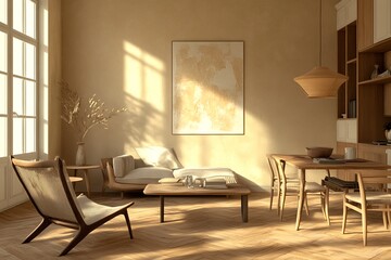 Minimalist Living and Dining Room Interior Design