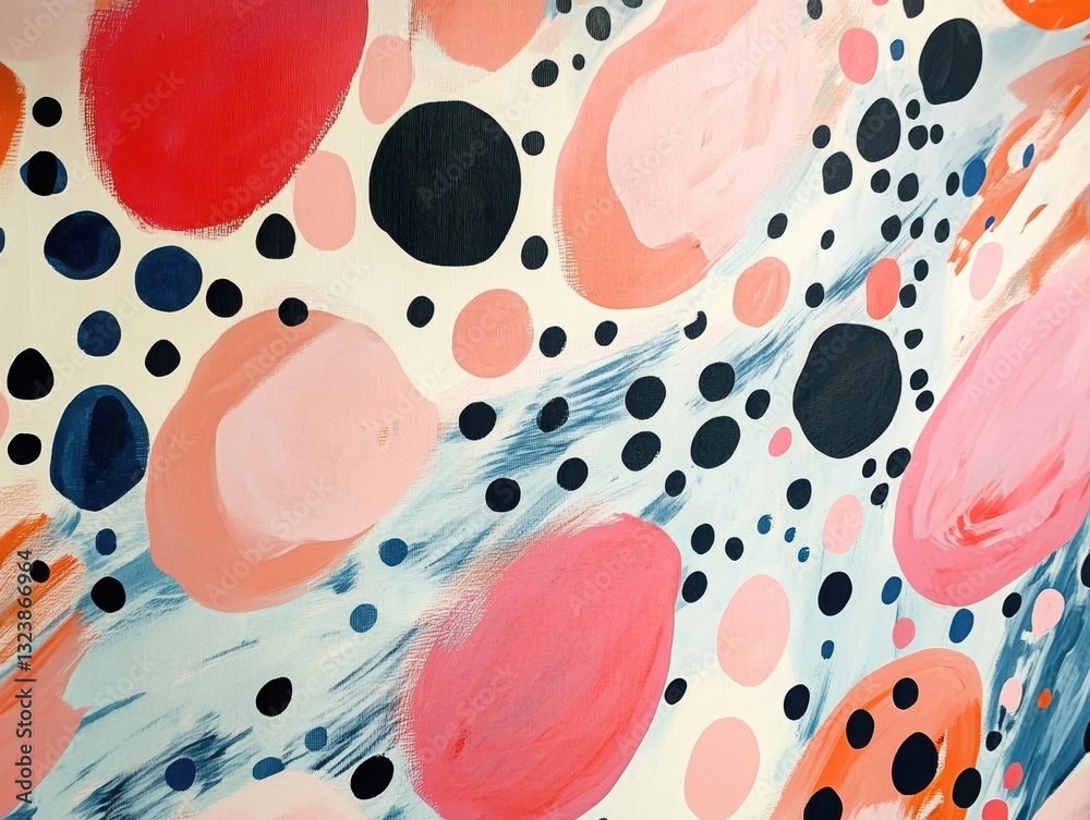 Poster abstract colorful composition: a vibrant abstract painting featuring a dynamic array of colorful org