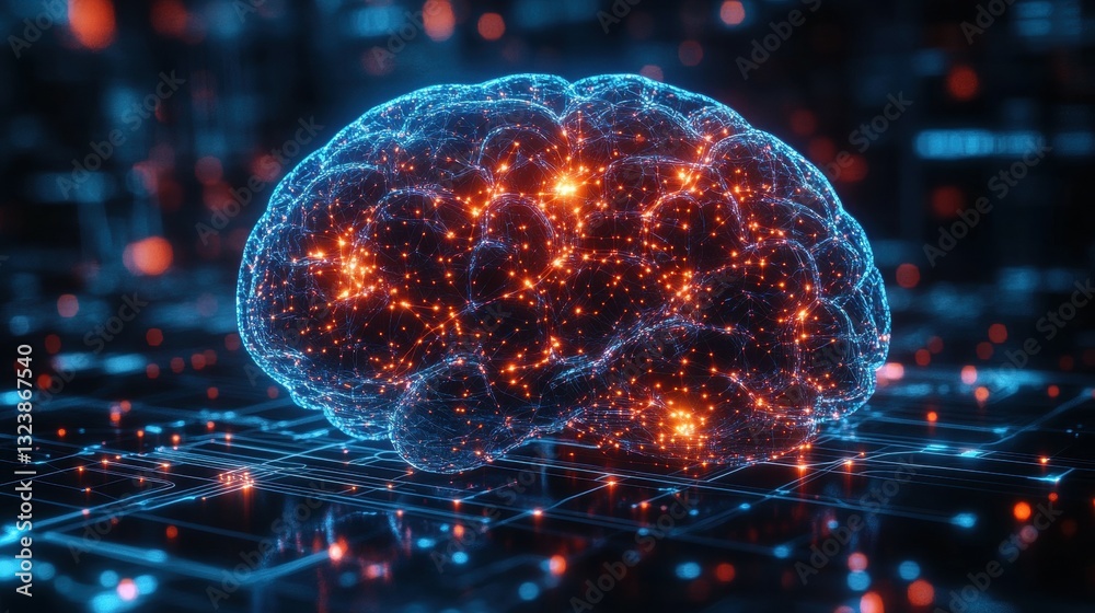 Poster innovative neural networks exploring the digital brain in a high-tech environment