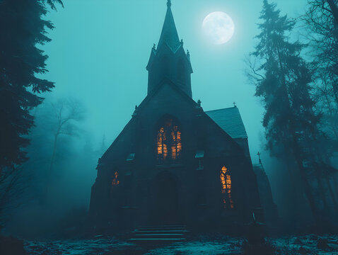 Haunted church at night (1)