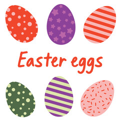 Decorative Colorful Easter Eggs with Patterns for Holiday Celebrations