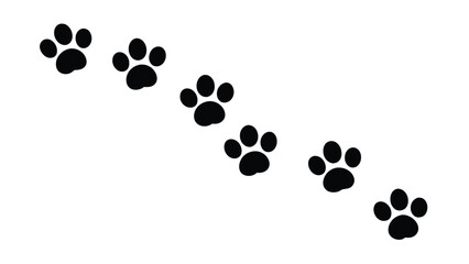 Fototapeta premium Paw Prints Trail Dog Tracks, Canine Steps, Animal Footprints