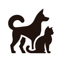 Dog and cat icon representing pets companionship and friendship