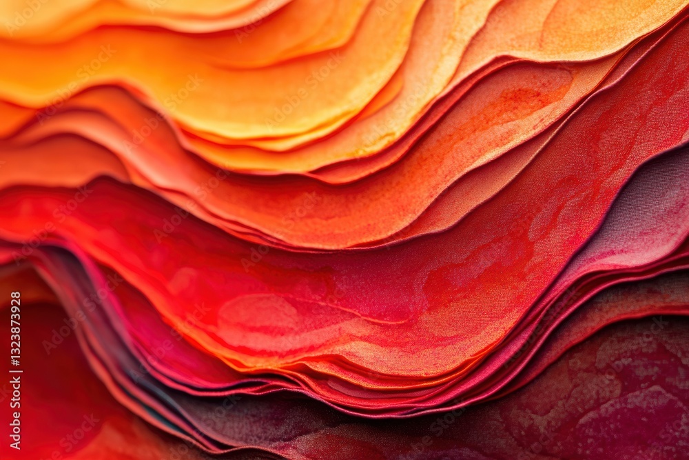 Poster vibrant layered texture: a close-up shot of a stack of abstract layers showcases a dynamic array of 