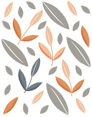 Minimalist Botanical Leaves Pattern Background
