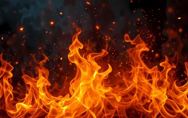 Fire on Black Background