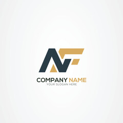 NF Alphabet letters Initials Monogram logo FN, N and F