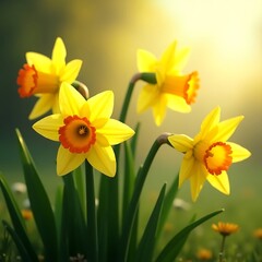 Fototapeta premium yellow daffodils in spring