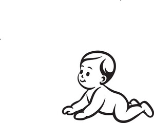 illustration of a baby crawling