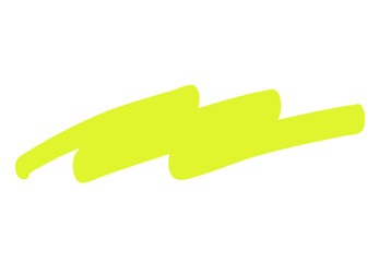 マーカーペンで描いたようなアンダーライン:黄緑