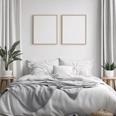 Serene Bedroom Interior with Minimalist Decor and Natural Light Enhancing Calm Ambiance and Comfort