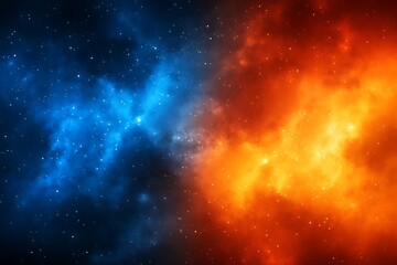 Fototapeta premium Beautiful depiction of a cosmic scene with celestial bodies and nebulas