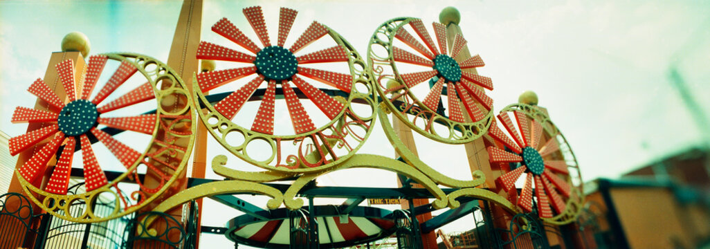 Panoramic view of entrance of an amusement park, Luna Park, Coney Island, Brooklyn, New York City, New York State, USA.