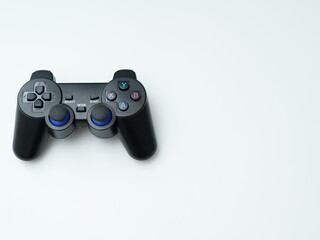 Gaming joystick on white background
