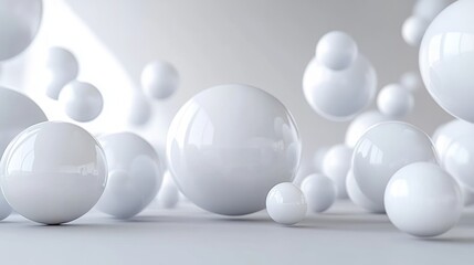 Modern Abstract Background White Spheres Soft Gray Design Minimalist Circle Shape Trendy Graphic Resource
