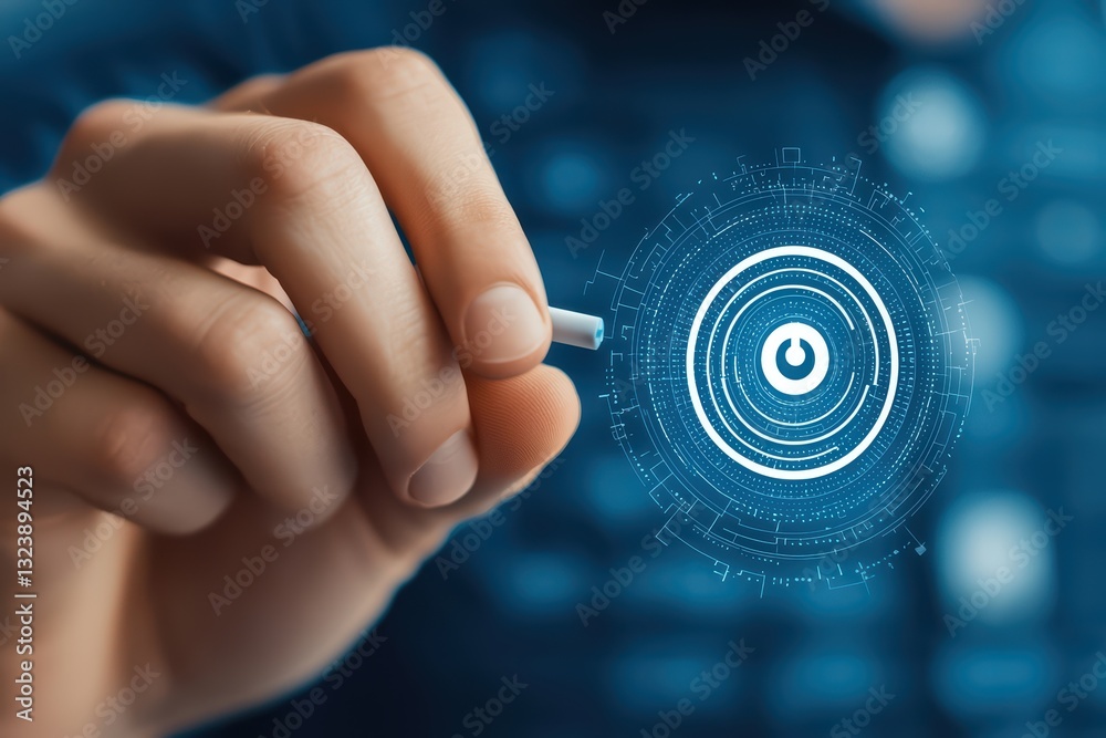 Poster digital marketing concept using ai powered algorithms for innovative solutions