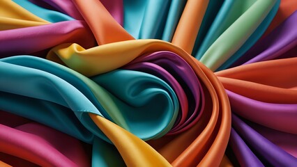 colorful silk scarves