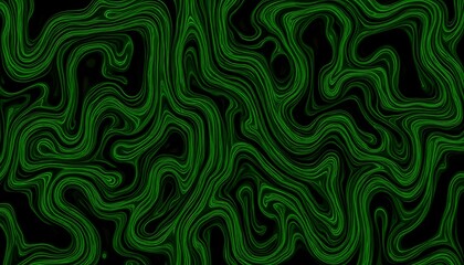 A mesmerizing design featuring intricate green twirly lines that come together to form a dynamic and abstract pattern, creating a sense of movement and energy.