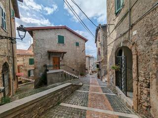 Old street in the old town of Anagni in Lazio region, Italy