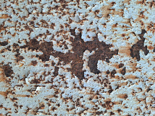 texture of rusty iron plate and peeling paint. industrial inspector concept