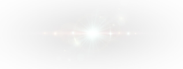 Sun shines with a glittering beam of light, creating a dazzling sparkle effect in a grand stadium, surrounded by soft bokeh. A bright burst from the spotlight forms an abstract background