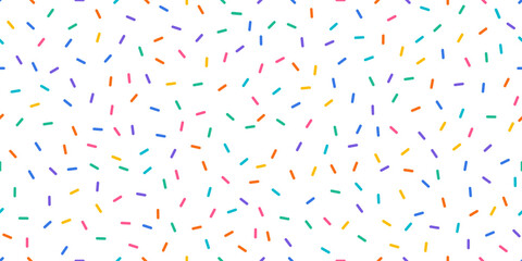 Colorful sprinkles banner background, colorful falling decorative sprinkles background