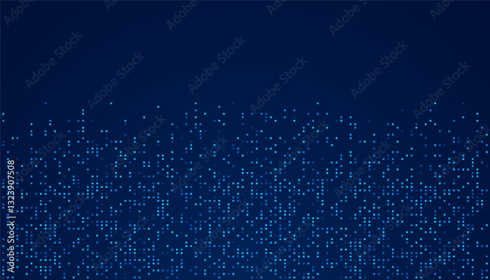 Poster digital technology background. digital data dots bllue pattern pixel background