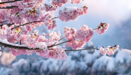 寒い日に咲く桜