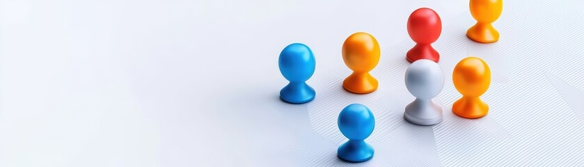 Obraz premium Concept of Mouth Marketing with Colorful Game Pieces Representing Interconnected Ideas