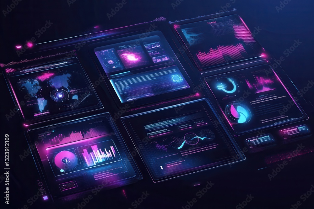 Fototapete futuristic mixed reality background with augmented reality elements and smooth digital textures for 